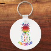 Wereldkankerdag bewustzijn zinnen Ananas  Sleutelhanger (Voorkant)