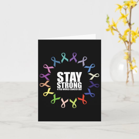Wereldkankerdag blijven kaart (Gele Bloem)