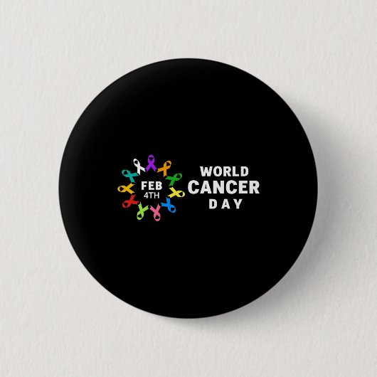 Wereldkankerdag - kankerbewustzijn ronde button 5,7 cm (Voorkant)