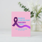 Wereldkankerdag koelen | U bent niet alleen offert Briefkaart (Staand voorkant)