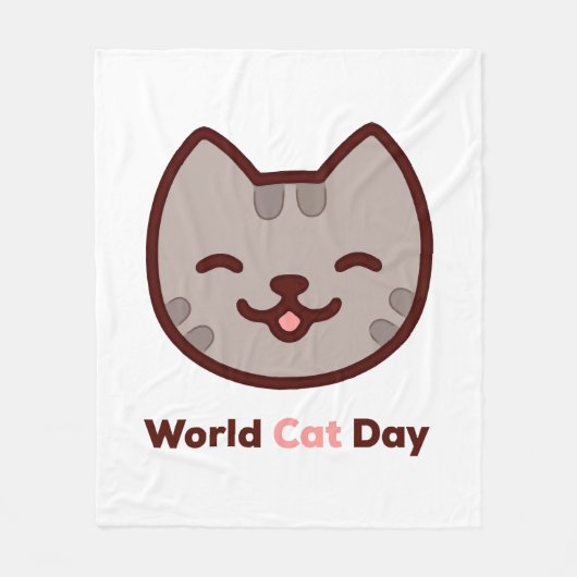 Wereldkattendag Fleece Deken (Voorkant)