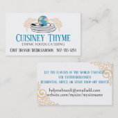 Wereldkeuken Chef Catering Food visitekaartjes (Voorkant / Achterkant)