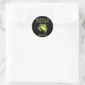 Wereldkikkerdag 20 maart ronde sticker (Tas)