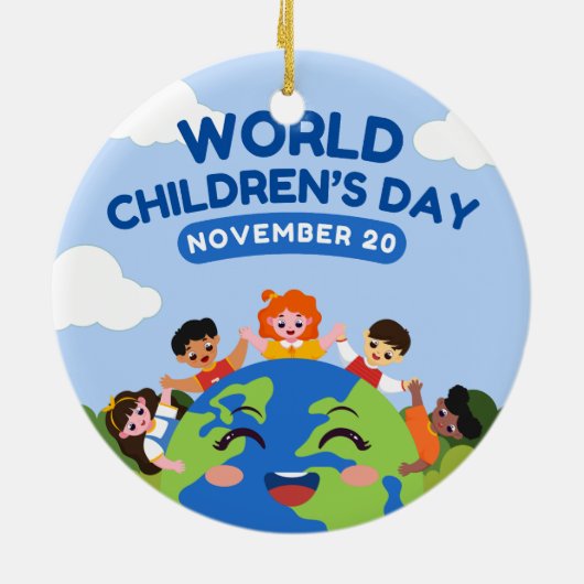 Wereldkinderdag | 20 november keramisch ornament (Achterkant)