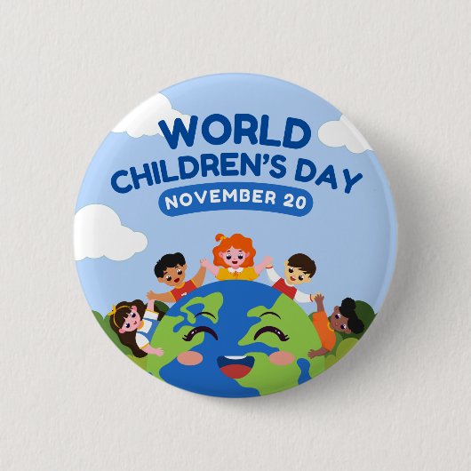 Wereldkinderdag | 20 november ronde button 5,7 cm (Voorkant)
