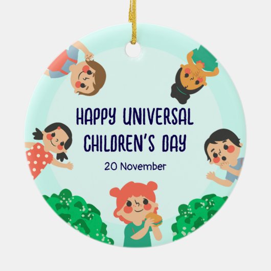 Wereldkinderdag | Universele Dag van het Kind Keramisch Ornament (Achterkant)