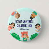 Wereldkinderdag | Universele Dag van het Kind Ronde Button 5,7 Cm (Voorkant)
