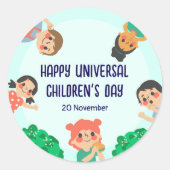 Wereldkinderdag | Universele Dag van het Kind Ronde Sticker (Voorkant)