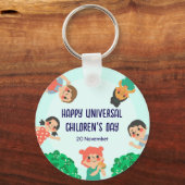 Wereldkinderdag | Universele Dag van het Kind Sleutelhanger (Voorkant)