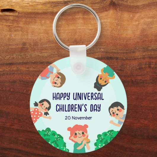 Wereldkinderdag | Universele Dag van het Kind Sleutelhanger (Voorkant)