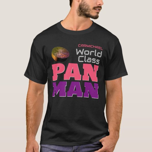 Wereldklasse Pan Man op ZWART T-shirt (Voorkant)