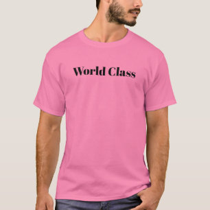 Wereldklasse Zwart Logo Heren Roze T-shirt