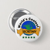 Wereldkoelste secretaris ronde button 5,7 cm (Voorkant /achterkant)