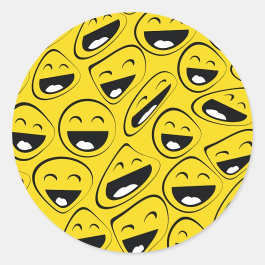 Wereldlachdag mei ronde sticker (Voorkant)