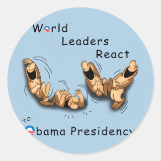 Wereldleiders reageren (Obama) Ronde Sticker