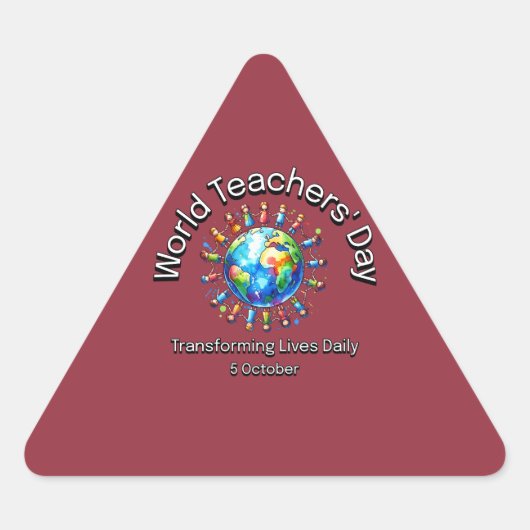 Wereldlerarendag. Het transformeren van levens dag Sticker (Voorkant)