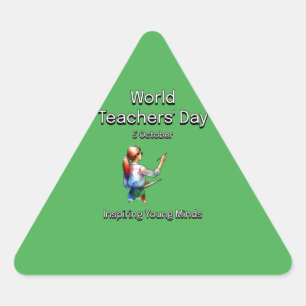 Wereldlerarendag. Jonge geesten inspireren. Sticker