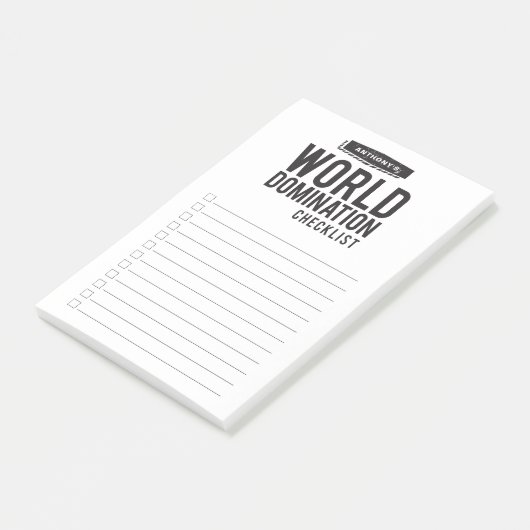 Wereldlijst voor dominantie | Funny Custom Name Post-it® Notes (Schuin)