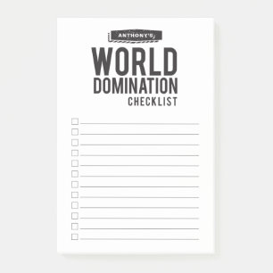 Wereldlijst voor dominantie   Funny Custom Name Post-it® Notes