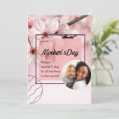 Wereldmama Happy Mothers Day Holiday Kaart (Staand voorkant)