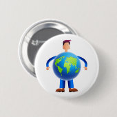 WereldMan Ronde Button 5,7 Cm (Voorkant /achterkant)