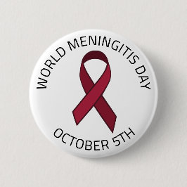 Wereldmeningitis Dag - 5 oktober Ronde Button 5,7 Cm