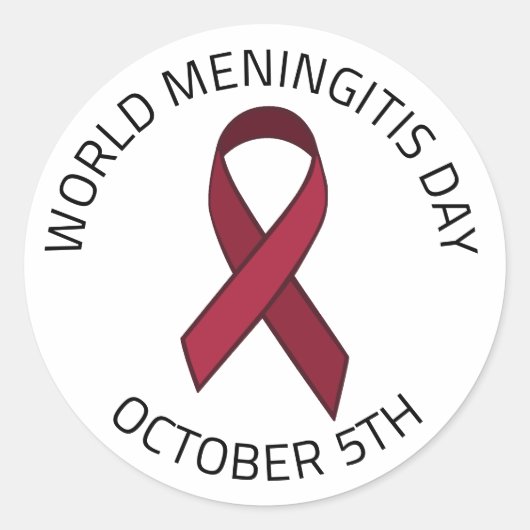 Wereldmeningitis Dag - 5 oktober Ronde Sticker (Voorkant)