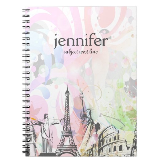 Wereldmijlpalen abstracte illustratie notitieboek (Voorkant)