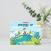 Wereldmilieudag 5 juni Aangepaste tekst Wereldbol Briefkaart (Staand voorkant)