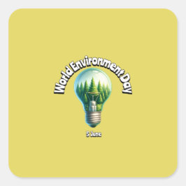 Wereldmilieudag. 5 juni vierkante sticker