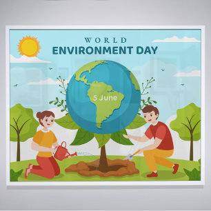 Wereldmilieudag Aangepaste tekst Bomen planten Poster
