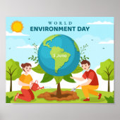 Wereldmilieudag Aangepaste tekst Bomen planten Poster (Voorkant)