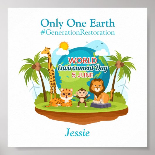 Wereldmilieudag aangepaste tekst Oerwouden Poster (Voorkant)