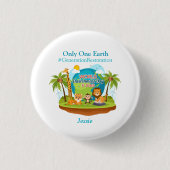 Wereldmilieudag aangepaste tekst Oerwouden Ronde Button 3,2 Cm (Voorkant)