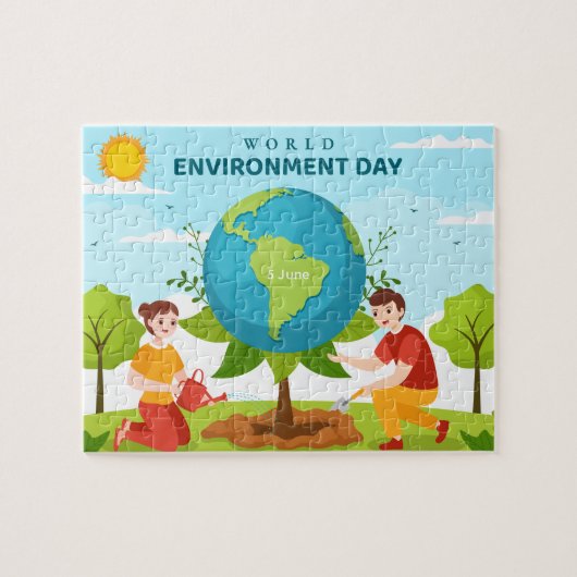 Wereldmilieudag Boomplanting Legpuzzel (Horizontaal)