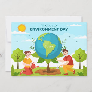 Wereldmilieudag Boomplanting Plat Kaart