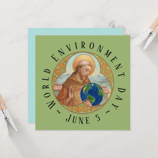 Wereldmilieudag en Sint-Francis van Assisi Kaart (Voorkant / Achterkant in situ)