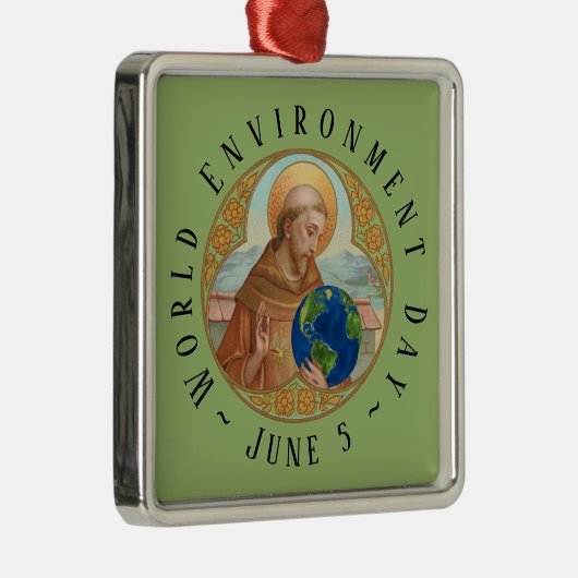 Wereldmilieudag en Sint-Francis van Assisi Metalen Ornament (Rechts)