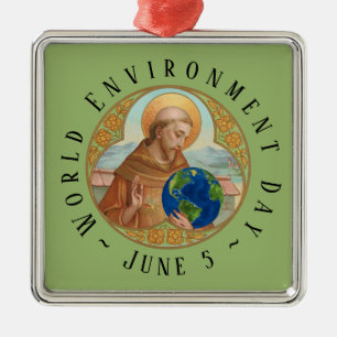 Wereldmilieudag en Sint-Francis van Assisi Metalen Ornament