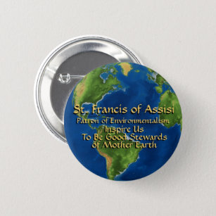 Wereldmilieudag en Sint-Francis van Assisi Ronde Button 5,7 Cm