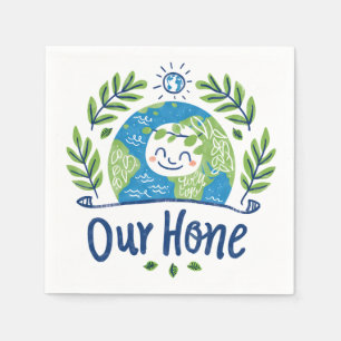 Wereldmilieudag - Happy Earth Illustration Servet