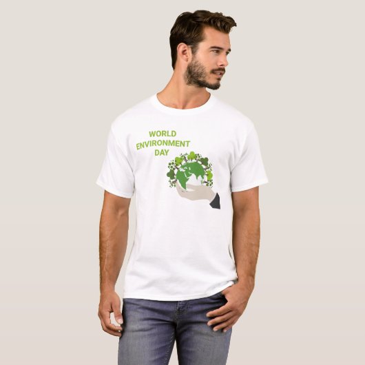 Wereldmilieudag Werkt samen om te beschermen T-shirt (Voorkant volledig)