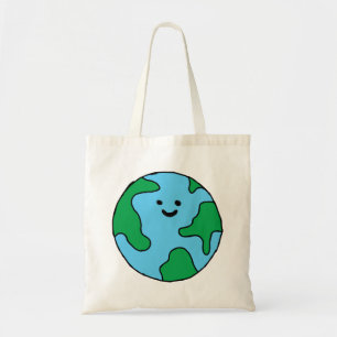 Wereldmilieuvriendelijk pictogram Happy Earth Clip Tote Bag