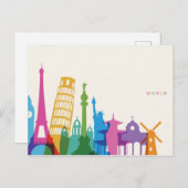 Wereldmonumenten — kraakbeen briefkaart (Voorkant / Achterkant)