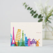 Wereldmonumenten — kraakbeen briefkaart (Staand voorkant)