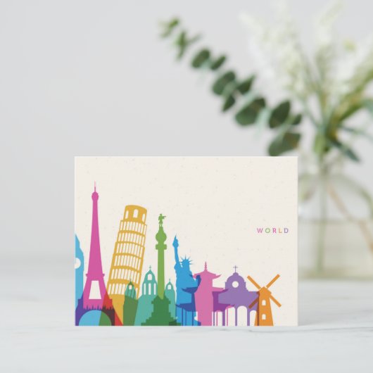 Wereldmonumenten — kraakbeen briefkaart (Staand voorkant)