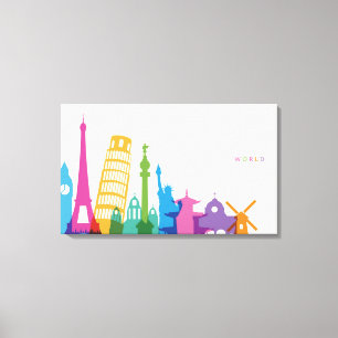 Wereldmonumenten — kraakbeen canvas afdruk