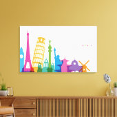 Wereldmonumenten — kraakbeen canvas afdruk (Insitu (Woonkamer))