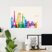 Wereldmonumenten — kraakbeen poster (Thuiskantoor)