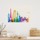 Wereldmonumenten — kraakbeen poster (Keuken)